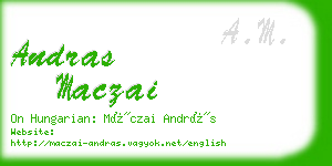 andras maczai business card